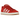 Adidas Campus 00s Better Scarlet Clear Pink sneakers i vinkelret visning med rød ruskind overdel, hvide snørebånd og gummisål