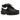 Nike Air Max Plus Tiempo Black White sneakers i vinklet profil med sort læderoverdel, ikoniske bølgede linjer og synlige Air-enheder i sålen.