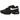 Nike Air Max Plus Tiempo Black White sneakers set fra siden med sort læderoverdel, ikonisk bølget mønster, hvid sål og synlig Air-dæmpning