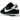 Nike Cortez Textile Black White sneakers set fra siden med sort tekstiloverdel, hvid læder swoosh og klassisk hvid mellemsål