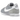 Nike Cortez Textile Flat Silver White sneakers i vinklet profil med sølvfarvet overdel, hvidt swoosh-logo og karakteristisk gummisål