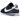 Nike Cortez TXT Midnight Navy sneakers i sideprofil, der viser den mørkeblå overdel, hvidt swoosh og den ikoniske stribede mellemsål i hvid.
