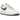 Nike Air Force 1 Low '07 White Obsidian Fir sneakers i vinklet profil med hvid læderoverdel, mørkeblå swoosh og grønne detaljer ved hælen.