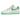Nike Air Force 1 Low '07 Patent Platinum Tint Stadium Green sneakers i en vinklet profilvisning med blankt læder og den ikoniske hvide sål.