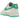 Nike Air Force 1 Low '07 Patent Platinum Tint Stadium Green sneakers i profil med blankt platin-farvet laklæder og markante grønne detaljer.
