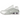 Nike Shox R4 White Metallic Platinum Barely Grape sneakers i en sideprofil der viser den hvide overdel, metalliske detaljer og den ikoniske stødabsorberende Shox-sål
