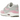 Nike Air Max 1 Pink Rise sneakers set fra siden med hvid mesh-overdel, pink detaljer, gråt svævende Nike Swoosh og synlig Air-stødabsorbering i sålen.