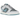 Nike Dunk Low Retro Photon Dust Denim Turquoise sneakers set fra siden med lysegrå overdel, blå detaljer og en klassisk hvid gummisål