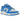 Nike Dunk Low Detroit Lions sneakers i vinklet profil med blå og sølv læderoverdel, hvid mellemsål og karakteristisk swoosh på siden.