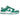 Nike Dunk Low White Malachite sneakers set fra siden med hvid læderoverdel, grønne detaljer, klassisk Swoosh og hvid mellemsål.