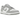 Nike Dunk Low White Light Smoke Grey sneakers set fra siden med hvid læderbase, grå overlag, gråt swoosh og en matchende grå ydersål.