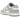 Nike Dunk Low White Light Smoke Grey sneakers set fra siden med hvide og lysegrå læderpaneler, perforeret tåboks og grå ydersål.