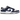 Nike Dunk Low White Midnight Navy sneakers i profil med en hvid læderbase, navyblå overlejringer og en klassisk gummisål.