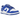 Nike Dunk Low White Hyper Royal (2025) sneakers i profilvisning med skarpe hvide læderpaneler, blå overlays og klassisk gummisål
