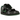 Nike SB Dunk Low There Skateboards sneakers i sort langhåret ruskind set fra siden med et unikt reflekterende swoosh og grønne detaljer.