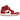 Air Jordan 1 Mid SE Red Cracked Leather sneakers sideprofil med rød- og hvid-overdel, ikonisk Nike Swoosh og slidstærk gummisål
