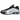 Nike Shox R4 Metallic Silver Black sneakers i en vinklet profilvisning med blank metallic sølv overdel, sorte detaljer og synlige Shox støddæmpere