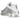 Nike Shox R4 White Bright Crimson Metallic Silver sneakers i vinklet visning med hvid overdel, ikoniske Shox-søjler og detaljer i klar rød.