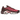 Nike Air Max Plus Burgundy Crush sneakers set fra siden med rød mesh-overdel, ikoniske bølgede linjer og sort Nike Swoosh logo på siden