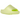 Yeezy Slide Green Glow sneakers set fra siden med et markant svøbt design i en neon grøn EVA-skumkonstruktion og riflet ydersål for greb