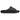 Yeezy Slide Onyx sneakers i vinklet profil, der viser det helt sorte, minimalistiske design i EVA-skum med takket sålkonstruktion
