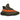 Yeezy Boost 350 V2 Carbon Beluga sneakers i sideprofil, med en spraglet mørk Primeknit-overdel, orange stribe og en semi-gennemsigtig ribbet sål.