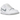 Nike SB Dunk Low Supreme 94 White Metallic Silver sneakers i en vinklet visning med hvidt læder og den ikoniske metalliske sølvfarvede swoosh.