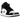 Air Jordan 1 Mid Patent Black Silver Metallic Gold sneakers set fra siden med skinnende sortlakerede paneler og guldfarvede detaljer