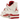 Jordan 4 Retro Valentine's Day Sierra Red sneakers i en skrå profil, med hvid overdel, røde detaljer ved hælen og en tydelig Air-enhed