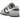 Nike Dunk Low Light Smoke Grey Anthracite sneakers i en vinklet profilvisning med mørkegrå overlays, lys overdel og hvide snørebånd.