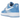 Nike Air Force 1 Low '07 LV8 Psychic Blue White Patent sneakers i en flot vinklet visning med blankt blåt patentlæder og klassisk hvid mellemsål