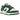 Nike Dunk Low Gorge Green Gold Mini Swoosh sneakers set fra siden med hvid læderbase, grønne overlejringer og gyldne detaljer ved hæl og mini-swoosh