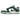 Nike Dunk Low Gorge Green Gold Mini Swoosh sneakers i en vinklet visning med hvid base, mørkegrønne overlays og en lille gylden swoosh på siden.