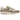 Nike Air Max 1 Cave Stone sneakers vist fra siden, med beige overdel i ruskind og mesh, mørkt swoosh samt klassisk hvid mellemsål med Air-enhed