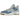 Air Jordan 4 Retro TEX Denim Worn Blue sneakers set fra siden med denim tekstur, hvid mellemsål og ikoniske Air Jordan logo på pløsen