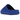 Yeezy Slide Azure sneakers i en dyb blå farve set fra siden, med et minimalistisk design i ét stykke EVA-skum og en takket sål.