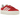 Adidas Gazelle Bold Red Cloud White sneakers i vinklet profil med den ikoniske platformssål, hvide læderstriber og ruskindsdetaljer i rød.