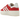 Adidas Gazelle Bold Red Cloud White sneakers set fra siden med rød ruskindsoverdel, hvide læderstriber og en platformssål i gummikvalitet.