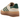Adidas Gazelle Bold Magic Beige Collegiate Green sneakers set fra siden med ruskindsoverdel, grønne striber og en markant, høj plateausål.