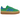 Adidas Gazelle Bold Green Blue Gum sneakers i sideprofil med grøn ruskindsoverdel, blå detaljer og gummisål