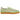 Adidas Gazelle Indoor Semi Green Spark sneakers set fra siden med en markant lysegrøn overdel i ruskind, tre hvide striber og en brun gummisål