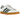 Adidas Gazelle Indoor White Collegiate Green sneakers i sideprofil med hvid læderoverdel, grønne striber og en gennemsigtig brun gummisål