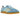 Adidas Gazelle Indoor Semi Blue Burst Almost Yellow sneakers i sideprofil med blå ruskindsoverdel, gule striber og en gennemsigtig gummisål