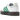 Adidas Sambae Cloud White Green sneakers i en vinklet profilvisning med hvid overdel, grønne striber, gummisål og detaljerede snørebånd.