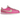 Nike Cortez Playful Pink sneakers i en flot profilvinkel med en markant rosa overdel, hvid Nike Swoosh og en rillet gummisål