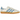 Adidas Gazelle Indoor Light Blue Floral sneakers set fra siden med lyseblå blomsterdetaljer, ruskindsdetaljer og gennemsigtig gummisål