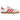 Adidas Samba OG White Solar Red Gum sneakers set fra siden med hvid overdel, røde striber og den ikoniske brune gummisål