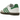 Adidas Samba White Green sneakers i en vinklet profil med hvid læderoverdel, grønne striber på siden og klassisk brun gummisål