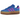 Adidas Gazelle Bold Bold Blue Lucid Pink sneakers i sideprofil viser blå overdel i ruskind, lyserøde detaljer og den høje gummisål.