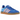 Adidas Gazelle Indoor Blue Semi Pink Spark sneakers i sideprofil med blå overdel i ruskind, lyserøde snørebånd og karakteristisk gummisål